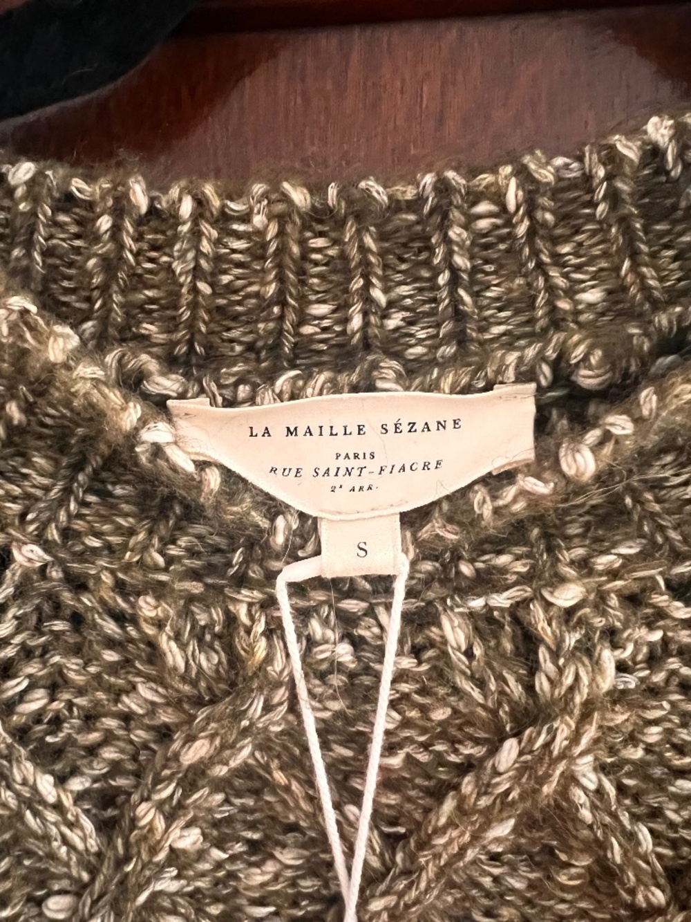 Sezane James Jumper in Olive Green Size Small - Picture 3 of 6